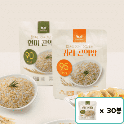 현미쌀눈 봄날) 90kcal 곤약밥 2종(귀리,현미) 150g + (자색바 3개 추가 증정)